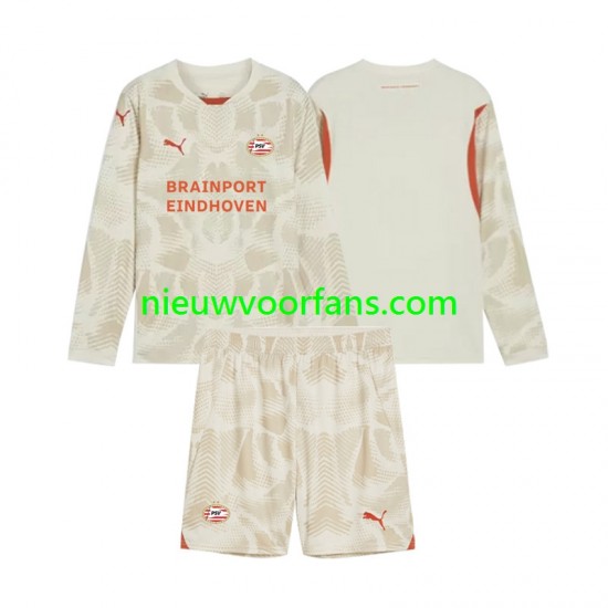 PSV Eindhoven Kind Shirt met Bedrukking Doelman Derde 2024-2025 Lange Mouw