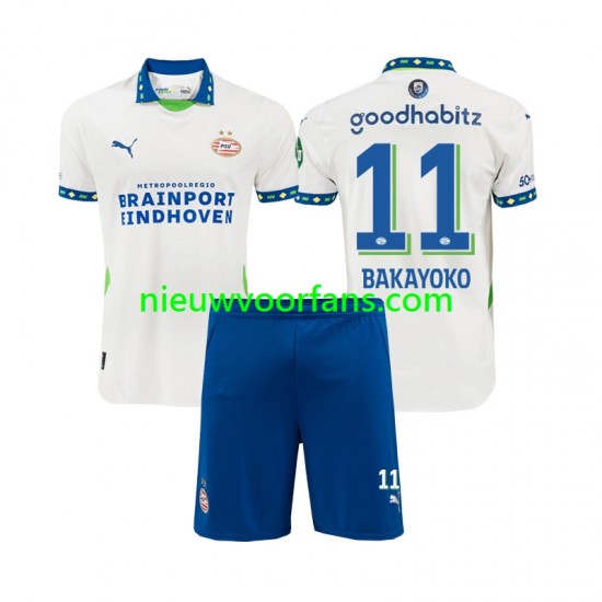 PSV Eindhoven Kind Shirt met Bedrukking Johan Bakayoko 11 Derde 2024-2025 Korte Mouw