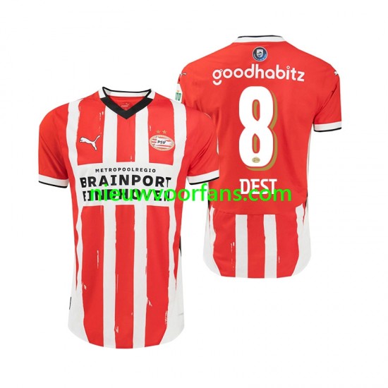 PSV Eindhoven Heren Shirt met Bedrukking Sergino Dest 8 Thuis 2024-2025 Korte Mouw