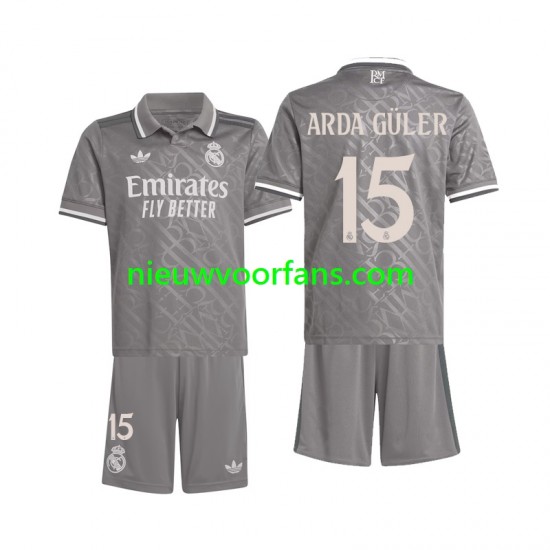 Real Madrid Kind Shirt met Bedrukking Arda Guler 15 Derde 2024-2025 Korte Mouw