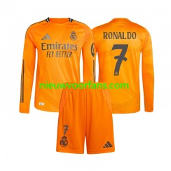 Real Madrid Kind Shirt met Bedrukking Cristiano Ronaldo 7 Uit 2024-2025 Lange Mouw