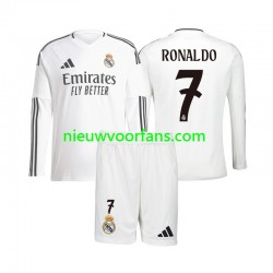 Real Madrid Kind Shirt met Bedrukking Cristiano Ronaldo 7 Thuis 2024-2025 Lange Mouw