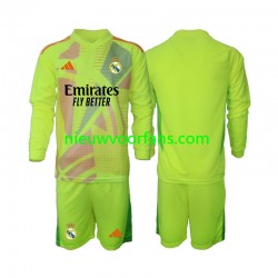 Real Madrid Kind Shirt met Bedrukking Doelman Vierde 2024-2025 Lange Mouw
