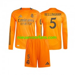 Real Madrid Kind Shirt met Bedrukking Jude Bellingham 5 Uit 2024-2025 Lange Mouw