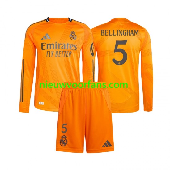 Real Madrid Kind Shirt met Bedrukking Jude Bellingham 5 Uit 2024-2025 Lange Mouw