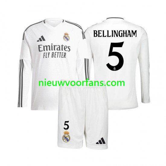 Real Madrid Kind Shirt met Bedrukking Jude Bellingham 5 Thuis 2024-2025 Lange Mouw
