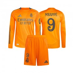 Real Madrid Kind Shirt met Bedrukking Mbappé 9 Uit 2024-2025 Lange Mouw