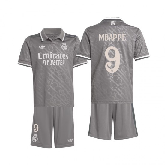 Real Madrid Kind Shirt met Bedrukking Mbappé 9 Derde 2024-2025 Korte Mouw