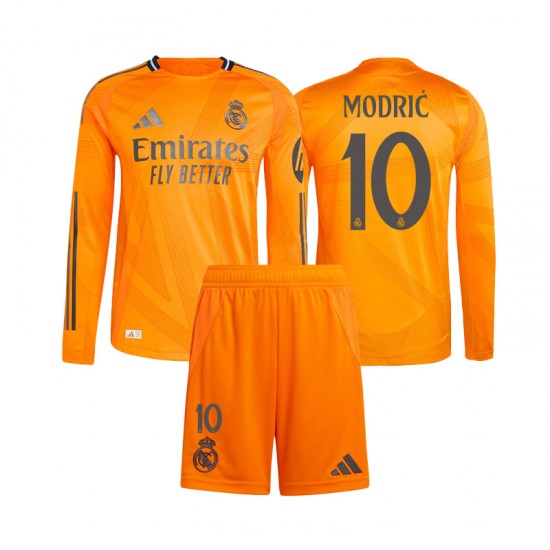 Real Madrid Kind Shirt met Bedrukking Modrić 10 Uit 2024-2025 Lange Mouw