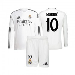 Real Madrid Kind Shirt met Bedrukking Modrić 10 Thuis 2024-2025 Lange Mouw