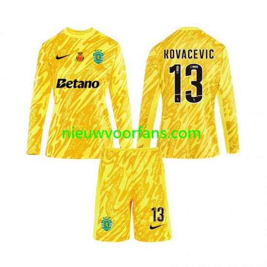 Sporting CP Kind Shirt met Bedrukking Doelman Kovacevic 13 Derde 2024-2025 Lange Mouw