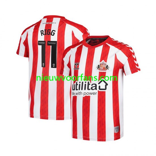 Heren Shirt met Bedrukking Sunderland Chris Rigg 11 Thuis 2024-2025 Korte Mouw