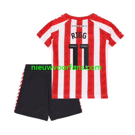 Kind Shirt met Bedrukking Sunderland Chris Rigg 11 Thuis 2024-2025 Korte Mouw