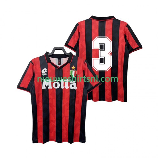 AC Milan Heren Shirt met Bedrukking 3 1993 Retro Thuis 1994 Korte Mouw