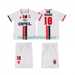 AC Milan Kind Shirt met Bedrukking BAGGIO 18 1996 1997 Retro Uit Korte Mouw