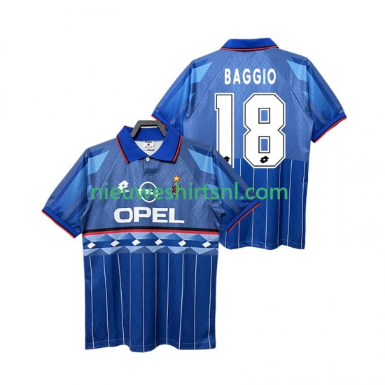 AC Milan Heren Shirt met Bedrukking BAGGIO 18 1995 1996 Retro Uit Korte Mouw