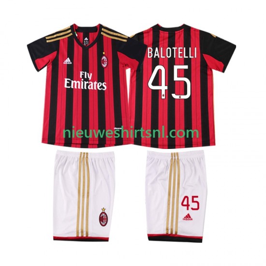 AC Milan Kind Shirt met Bedrukking BALOTELL 45 2013 2014 Retro Thuis Korte Mouw