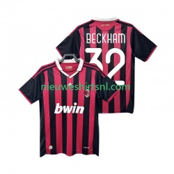 AC Milan Heren Shirt met Bedrukking BECKHAM 32 2009 Retro Thuis 2010 Korte Mouw