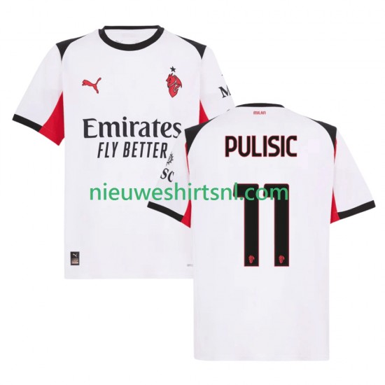 AC Milan Heren Shirt met Bedrukking Christian Pulisic 11 Uit 2025-2026 Korte Mouw