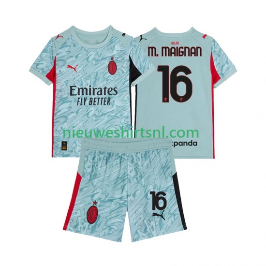 AC Milan Kind Shirt met Bedrukking Doelman Mike Maignan 16 Thuis 2025-2026 Korte Mouw