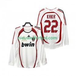 AC Milan Heren Shirt met Bedrukking KAKA 22 2007 Retro Uit 2006 Lange Mouw