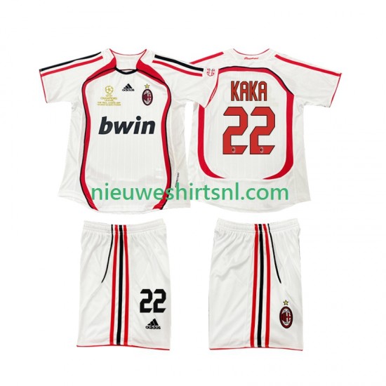 AC Milan Kind Shirt met Bedrukking KAKA 22 2007 Retro Uit 2006 Korte Mouw