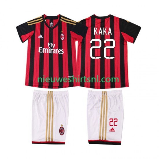 AC Milan Kind Shirt met Bedrukking KAKA 22 2013 2014 Retro Thuis Korte Mouw