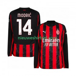 AC Milan Heren Shirt met Bedrukking Modrić Luca 14 Thuis 2025-2026 Lange Mouw