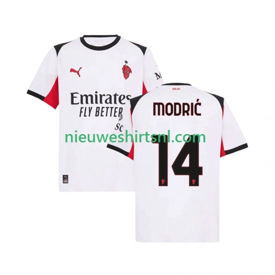 AC Milan Heren Shirt met Bedrukking Modrić Luka 14 Uit 2025-2026 Korte Mouw