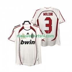 AC Milan Heren Shirt met Bedrukking MALDINI 3 2007 Retro Uit 2006 Korte Mouw