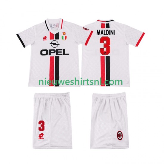 AC Milan Kind Shirt met Bedrukking MALDINI 3 1996 1997 Retro Uit Korte Mouw