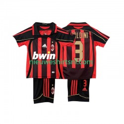 AC Milan Kind Shirt met Bedrukking MALDINI 3 2007 Retro Thuis 2006 Korte Mouw