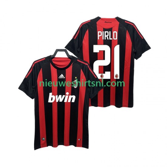 AC Milan Heren Shirt met Bedrukking RIRLO 21 2009 Retro Thuis 2008 Korte Mouw