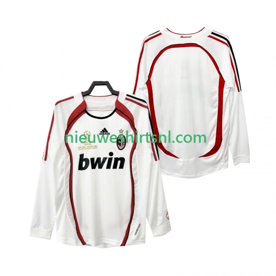 AC Milan Heren Shirt met Bedrukking 2007 Retro Uit 2006 Lange Mouw