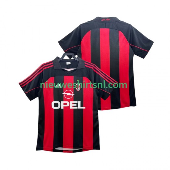 AC Milan Heren Shirt met Bedrukking 2000 Retro Thuis 2002 Korte Mouw