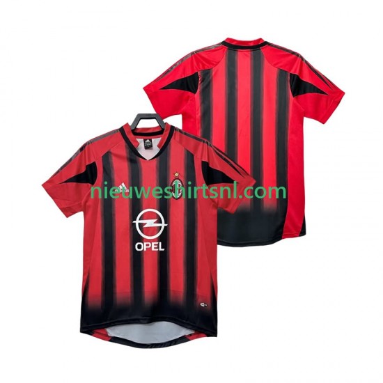 AC Milan Heren Shirt met Bedrukking 2005 Retro Thuis 2004 Korte Mouw