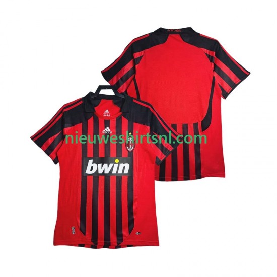 AC Milan Heren Shirt met Bedrukking 2007 Retro Thuis 2008 Korte Mouw