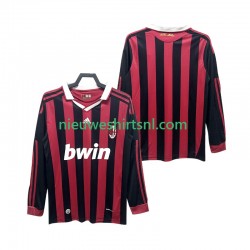 AC Milan Heren Shirt met Bedrukking 2009 Retro Thuis 2010 Lange Mouw