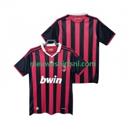 AC Milan Heren Shirt met Bedrukking 2009 Retro Thuis 2010 Korte Mouw