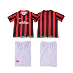 AC Milan Kind Shirt met Bedrukking 1990 1991 Retro Thuis Korte Mouw