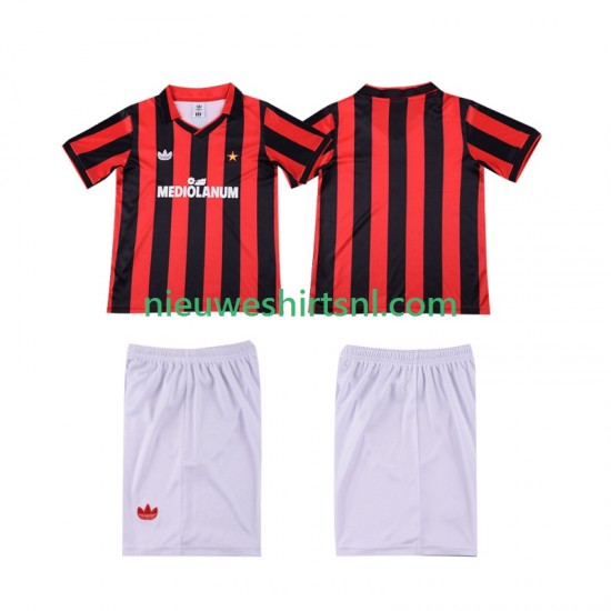 AC Milan Kind Shirt met Bedrukking 1990 1991 Retro Thuis Korte Mouw
