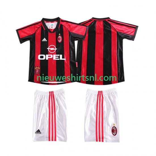 AC Milan Kind Shirt met Bedrukking 1998 Retro Thuis 1999 Korte Mouw