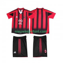AC Milan Kind Shirt met Bedrukking 2005 Retro Thuis 2004 Korte Mouw