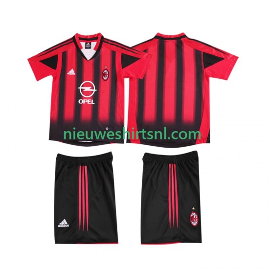 AC Milan Kind Shirt met Bedrukking 2005 Retro Thuis 2004 Korte Mouw