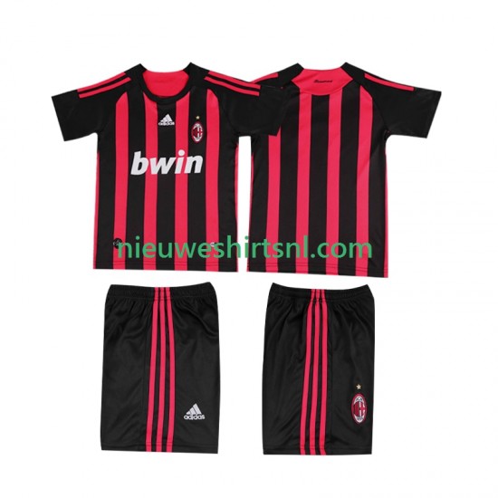 AC Milan Kind Shirt met Bedrukking 2009 Retro Thuis 2008 Korte Mouw