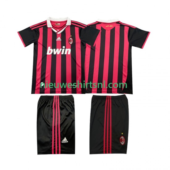 AC Milan Kind Shirt met Bedrukking 2009 Retro Thuis 2010 Korte Mouw