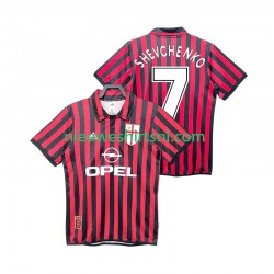 AC Milan Heren Shirt met Bedrukking SHEVCHENKO 7 2000 Retro Thuis 1999 Korte Mouw
