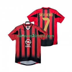AC Milan Heren Shirt met Bedrukking SHEVCHENKO 7 2005 Retro Thuis 2004 Korte Mouw