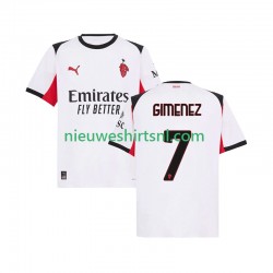 AC Milan Heren Shirt met Bedrukking Santiago Gimenez 7 Uit 2025-2026 Korte Mouw