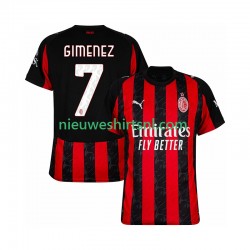 AC Milan Heren Shirt met Bedrukking Santiago Gimenez 7 Thuis 2025-2026 Korte Mouw